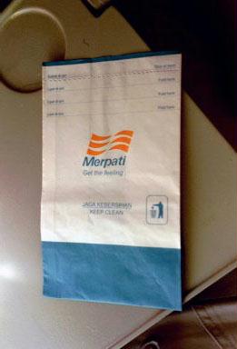 indonesian air sickness bag indonesian air sickness bag